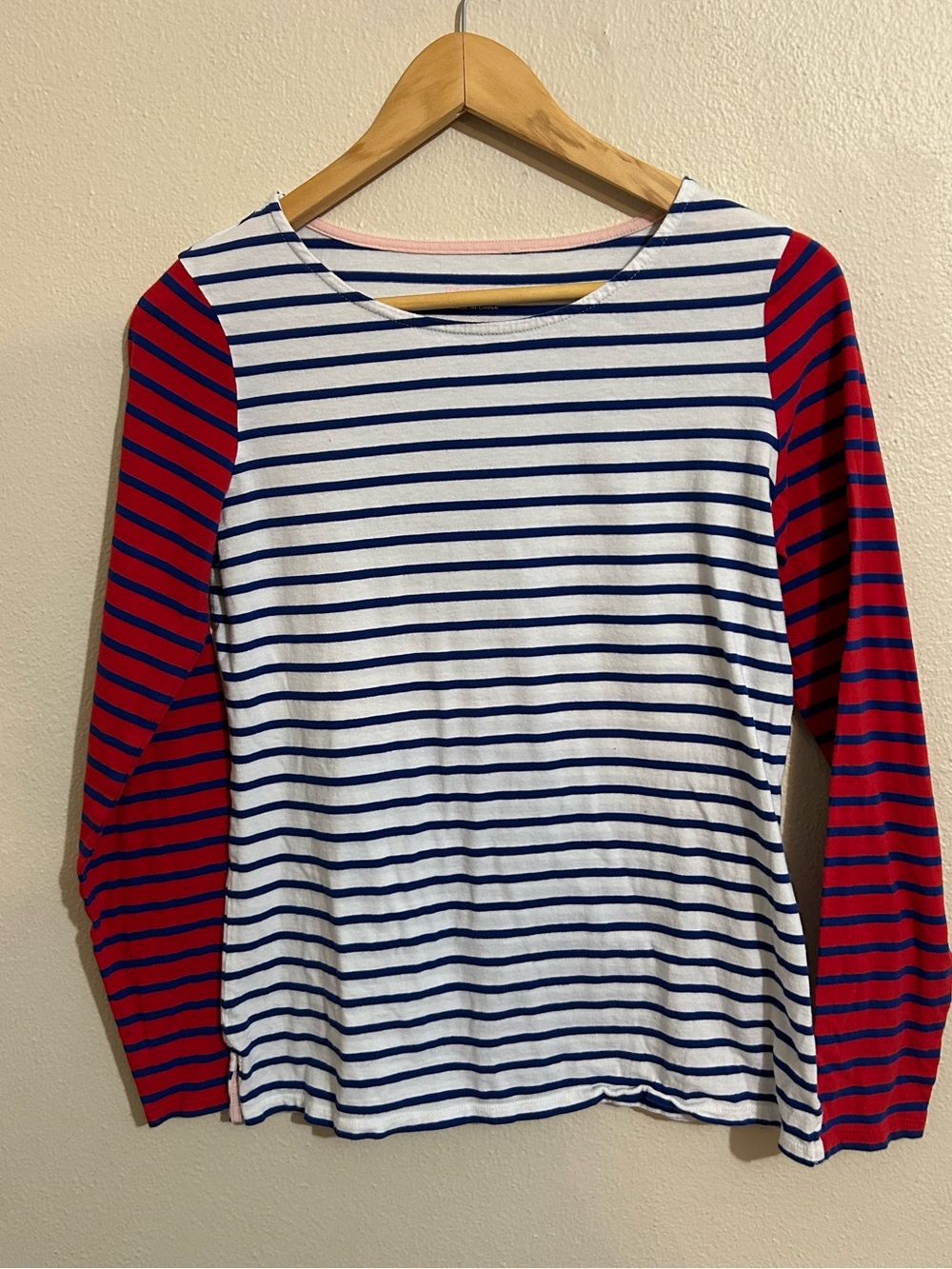 Boden Striped Long-Sleeve Top Size 8 Womens Colorblock Cotton Shirt